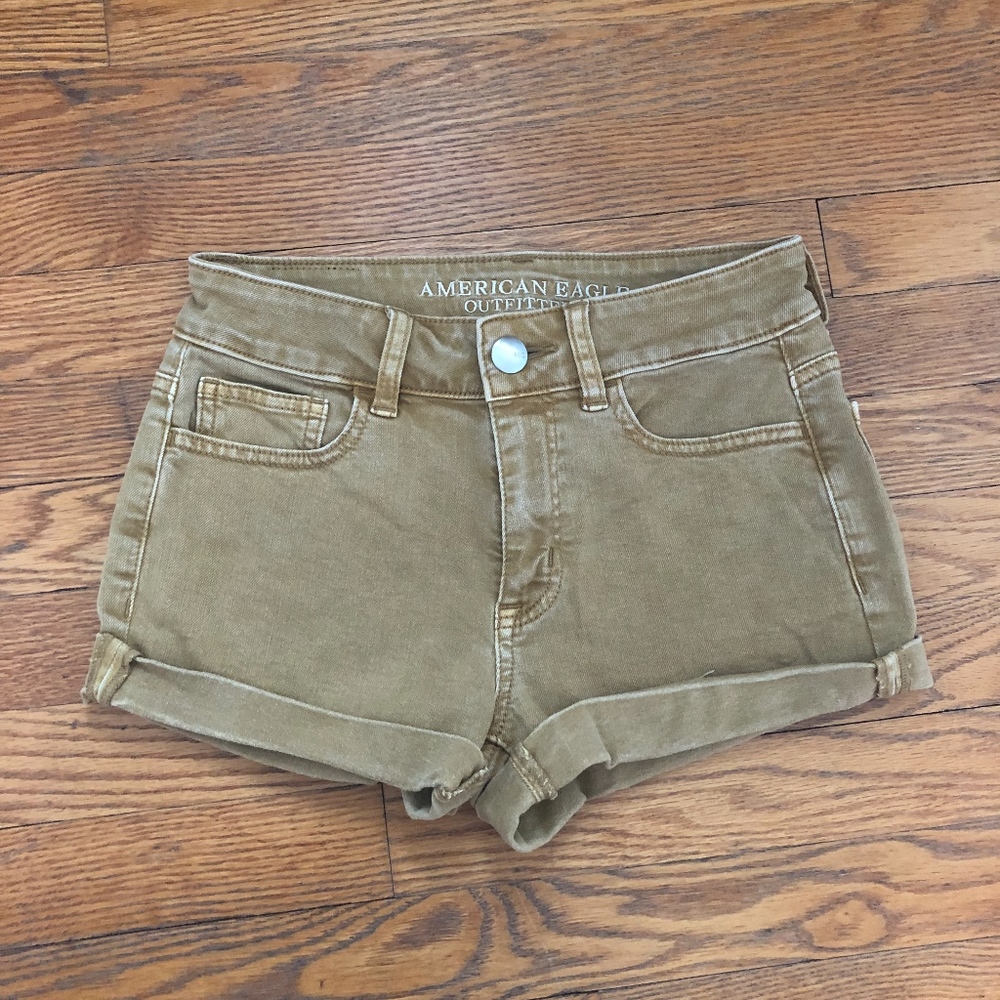 American Eagle Mustard jean shorts